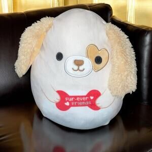 Squishmallows Harrison Dog Plush 12" Tan White Puppy Furever Friends Pillow